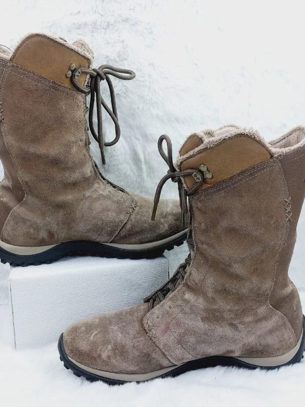 Sorel Women's Taupe Victoria Suede Mid-Calf Classic Winter Snow Boots Size 10
